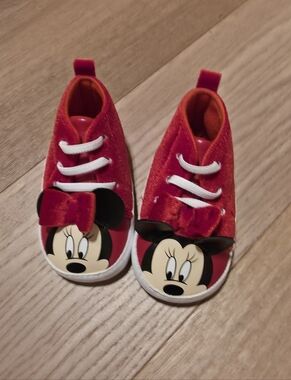 Disney Minnie Mouse Red Velvet Baby Crib Shoes